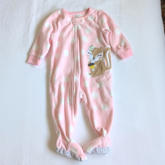 carter's 3-pack fleece zipper footie sleeper pajamas bundle 9 months baby girl - Picture 6 of 10